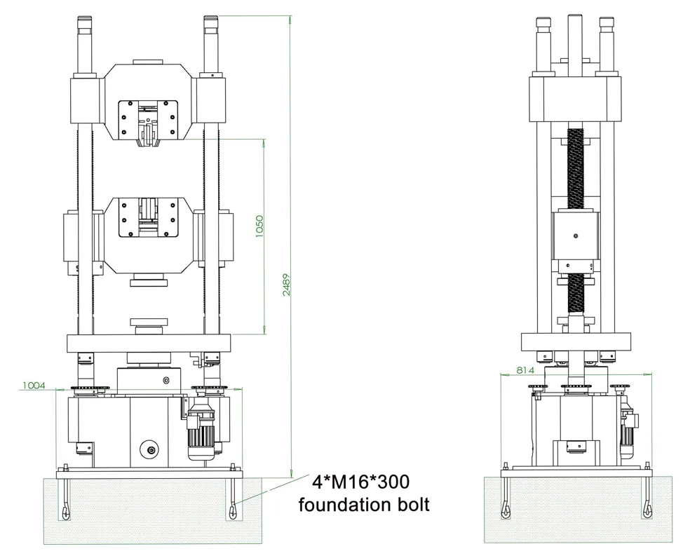 Load Frame Structure of the 2000kN Servo Hydraulic Universal Testing Machine