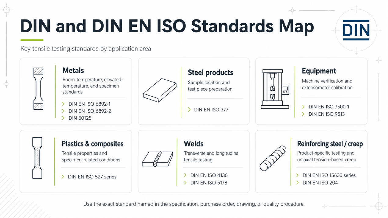 Key DIN and DIN EN ISO Standards Related to Tensile Testing
